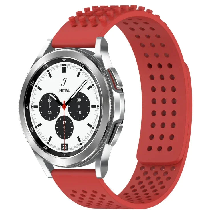 Atmungsaktives Silikonarmband mit 3D-Punkten und 20-mm-Löchern, passend für Samsung Galaxy Watch 4 Classic (42 mm), Samsung Galaxy Watch Active 2 (44 mm) und Samsung Galaxy Watch Active 2 (40 mm).