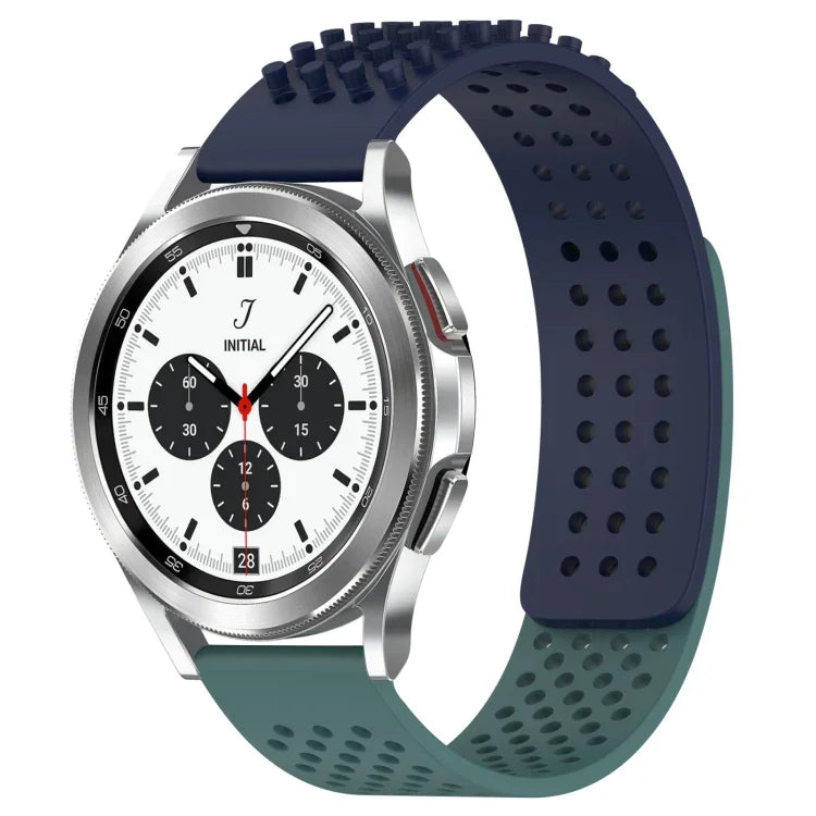 Atmungsaktives Silikonarmband mit 3D-Punkten und 20-mm-Löchern, passend für Samsung Galaxy Watch 4 Classic (42 mm), Samsung Galaxy Watch Active 2 (44 mm) und Samsung Galaxy Watch Active 2 (40 mm).