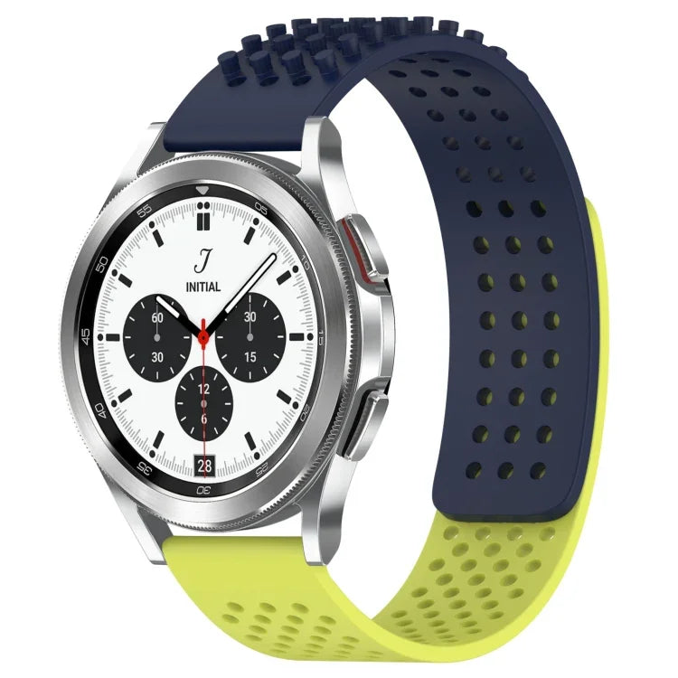 Atmungsaktives Silikonarmband mit 3D-Punkten und 20-mm-Löchern, passend für Samsung Galaxy Watch 4 Classic (42 mm), Samsung Galaxy Watch Active 2 (44 mm) und Samsung Galaxy Watch Active 2 (40 mm).