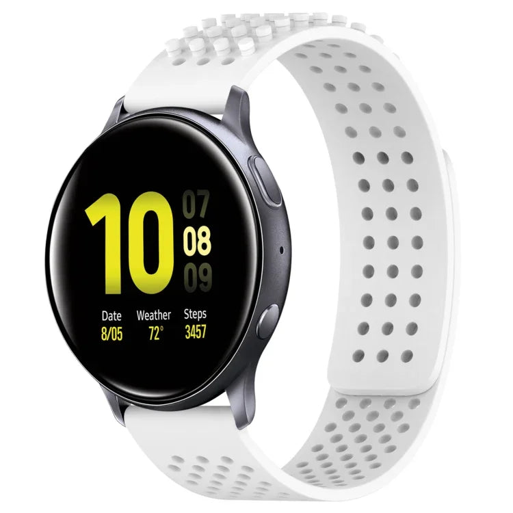 Atmungsaktives Silikonarmband mit 3D-Punkten und 20-mm-Löchern, passend für Samsung Galaxy Watch 4 Classic (42 mm), Samsung Galaxy Watch Active 2 (44 mm) und Samsung Galaxy Watch Active 2 (40 mm).