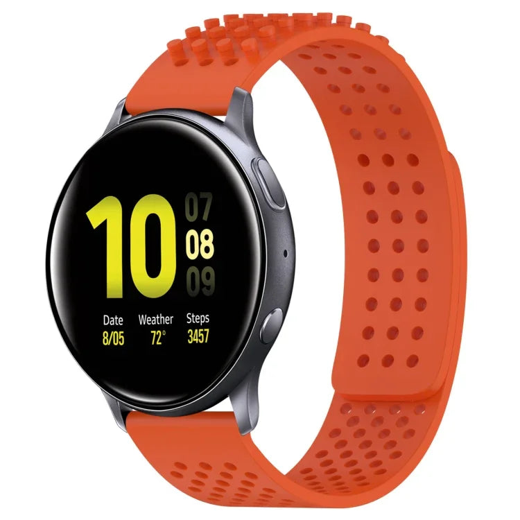 Atmungsaktives Silikonarmband mit 3D-Punkten und 20-mm-Löchern, passend für Samsung Galaxy Watch 4 Classic (42 mm), Samsung Galaxy Watch Active 2 (44 mm) und Samsung Galaxy Watch Active 2 (40 mm).
