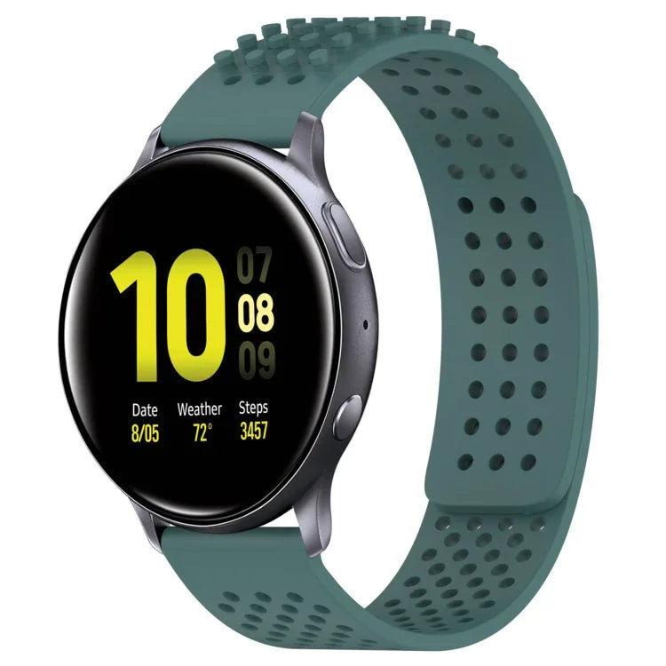 Atmungsaktives Silikonarmband mit 3D-Punkten und 20-mm-Löchern, passend für Samsung Galaxy Watch 4 Classic (42 mm), Samsung Galaxy Watch Active 2 (44 mm) und Samsung Galaxy Watch Active 2 (40 mm).