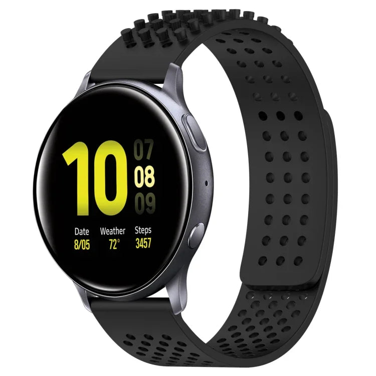 Atmungsaktives Silikonarmband mit 3D-Punkten und 20-mm-Löchern, passend für Samsung Galaxy Watch 4 Classic (42 mm), Samsung Galaxy Watch Active 2 (44 mm) und Samsung Galaxy Watch Active 2 (40 mm).