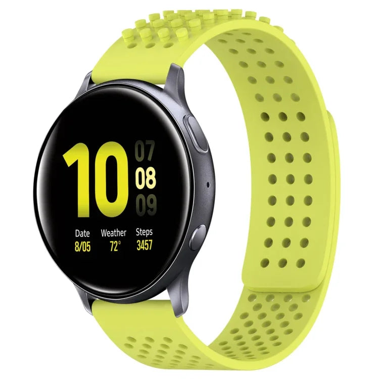 Atmungsaktives Silikonarmband mit 3D-Punkten und 20-mm-Löchern, passend für Samsung Galaxy Watch 4 Classic (42 mm), Samsung Galaxy Watch Active 2 (44 mm) und Samsung Galaxy Watch Active 2 (40 mm).