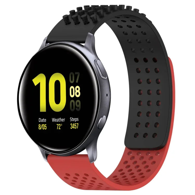 Atmungsaktives Silikonarmband mit 3D-Punkten und 20-mm-Löchern, passend für Samsung Galaxy Watch 4 Classic (42 mm), Samsung Galaxy Watch Active 2 (44 mm) und Samsung Galaxy Watch Active 2 (40 mm).