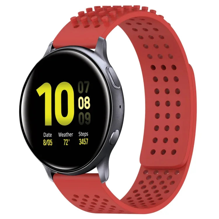Atmungsaktives Silikonarmband mit 3D-Punkten und 20-mm-Löchern, passend für Samsung Galaxy Watch 4 Classic (42 mm), Samsung Galaxy Watch Active 2 (44 mm) und Samsung Galaxy Watch Active 2 (40 mm).