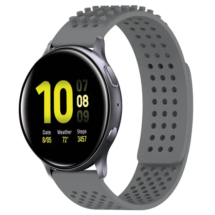 Atmungsaktives Silikonarmband mit 3D-Punkten und 20-mm-Löchern, passend für Samsung Galaxy Watch 4 Classic (42 mm), Samsung Galaxy Watch Active 2 (44 mm) und Samsung Galaxy Watch Active 2 (40 mm).