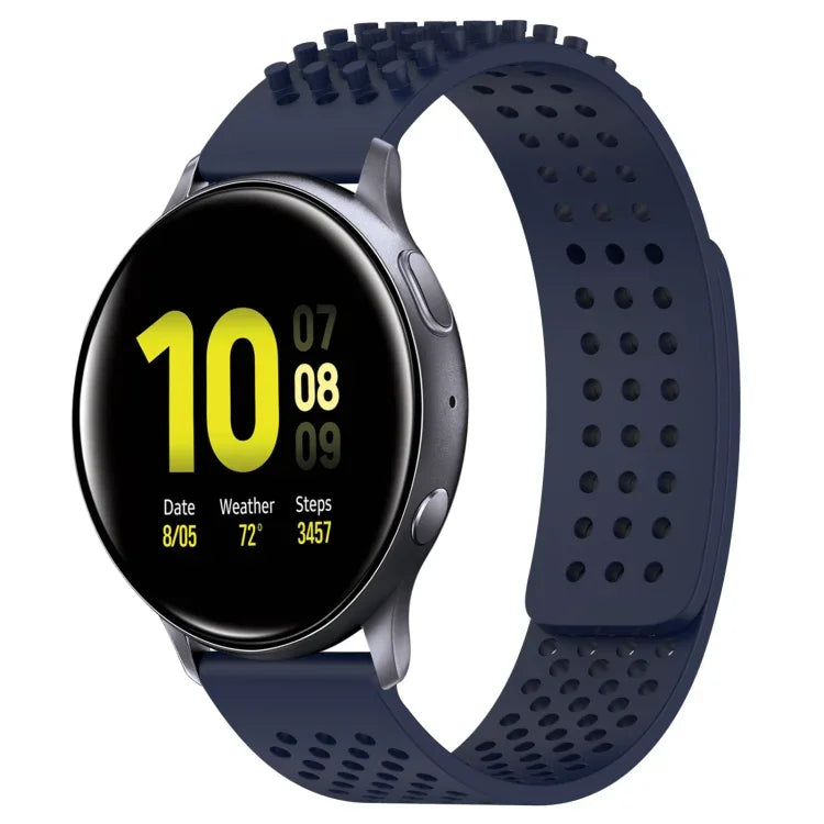 Atmungsaktives Silikonarmband mit 3D-Punkten und 20-mm-Löchern, passend für Samsung Galaxy Watch 4 Classic (42 mm), Samsung Galaxy Watch Active 2 (44 mm) und Samsung Galaxy Watch Active 2 (40 mm).