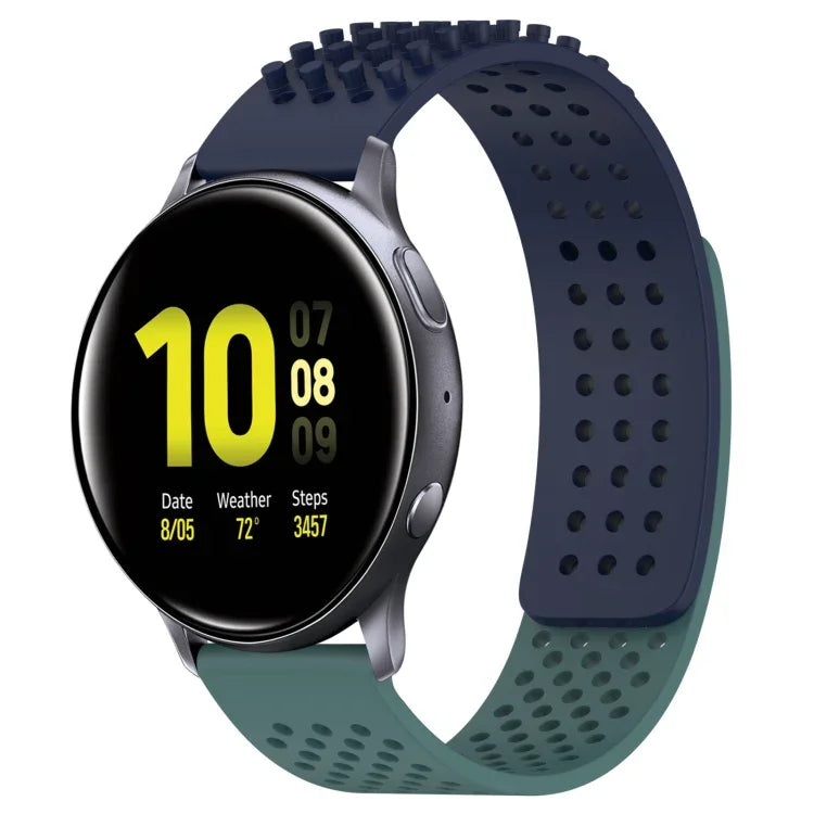 Atmungsaktives Silikonarmband mit 3D-Punkten und 20-mm-Löchern, passend für Samsung Galaxy Watch 4 Classic (42 mm), Samsung Galaxy Watch Active 2 (44 mm) und Samsung Galaxy Watch Active 2 (40 mm).