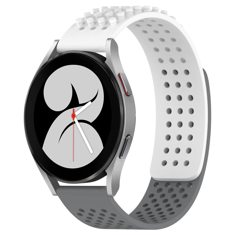 20mm atmungsaktives 3D-Punkte-Silikon-Uhrenarmband mit Löchern, für Samsung Galaxy Watch 4 44mm, für Samsung Galaxy Watch 4 40mm, für Samsung Galaxy Watch 4 Classic 46mm
