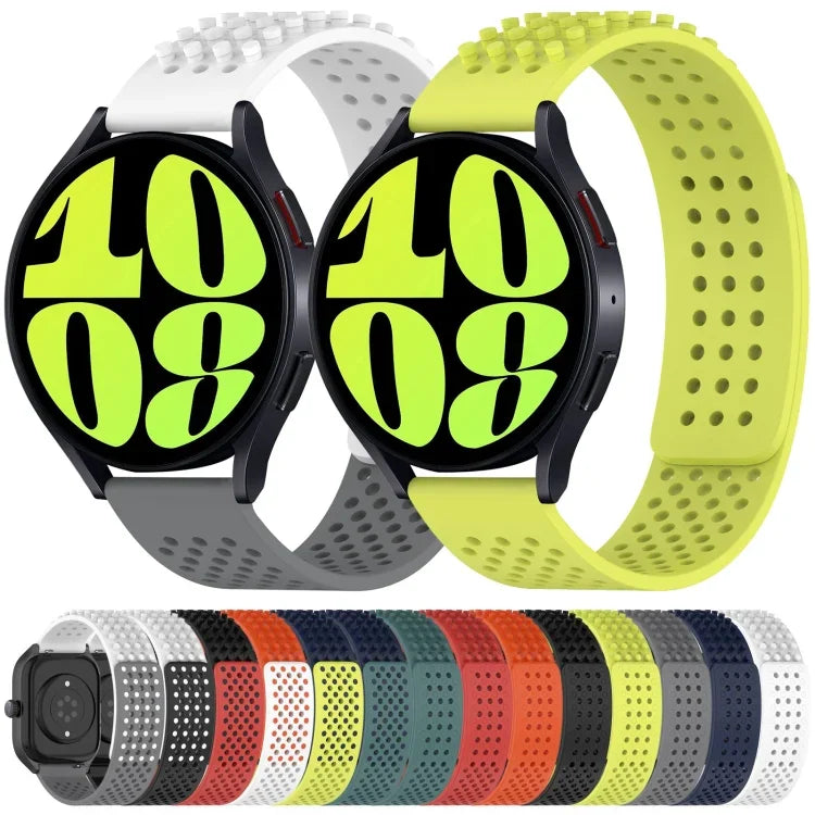Atmungsaktives Silikonarmband mit 3D-Punkten und 20-mm-Löchern, passend für Samsung Galaxy Watch 4 Classic (42 mm), Samsung Galaxy Watch Active 2 (44 mm) und Samsung Galaxy Watch Active 2 (40 mm).