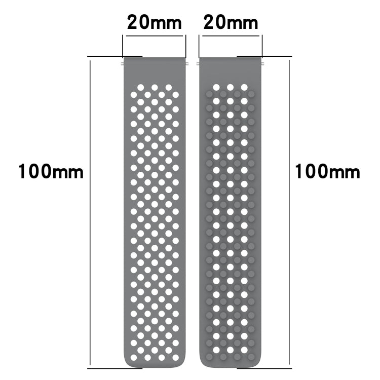 20mm atmungsaktives 3D-Punkte-Silikon-Uhrenarmband mit Löchern, für Samsung Galaxy Watch 4 44mm, für Samsung Galaxy Watch 4 40mm, für Samsung Galaxy Watch 4 Classic 46mm