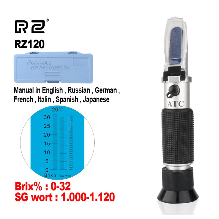RZ120 Original Refraktometer Bier Brix Würze Zucker Alkohol Dichte Handgerät Hydrometer