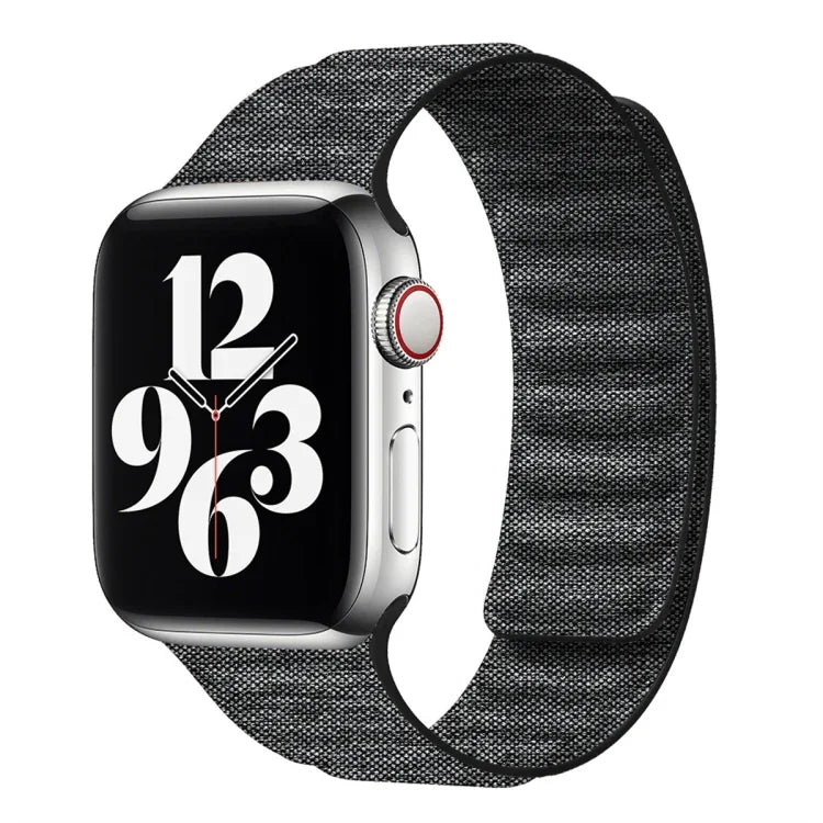 Magnetisches Denim-Armband für Apple Watch 6 (40 mm), Apple Watch 6 (44 mm), Apple Watch 5 (44 mm), Apple Watch 5 (40 mm), Apple Watch 4 (44 mm), Apple Watch 4 (40 mm), Apple Watch 3 (38 mm) und Apple Watch 3 (42 mm)