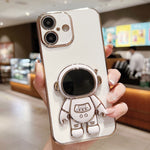 Galvanisierte Astronauten-Halterung Handyhülle, Für iPhone 17e / 16e, Für iPhone 17 Pro Max, Für iPhone 17 Pro, Für iPhone 17, Für iPhone Air, Für iPhone 16 Pro Max, Für iPhone 16 Pro, Für iPhone 16 Plus
