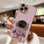 Galvanisierte Astronauten-Halterung Handyhülle, Für iPhone 17e / 16e, Für iPhone 17 Pro Max, Für iPhone 17 Pro, Für iPhone 17, Für iPhone Air, Für iPhone 16 Pro Max, Für iPhone 16 Pro, Für iPhone 16 Plus