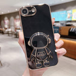 Galvanisierte Astronauten-Halterung Handyhülle, Für iPhone 17e / 16e, Für iPhone 17 Pro Max, Für iPhone 17 Pro, Für iPhone 17, Für iPhone Air, Für iPhone 16 Pro Max, Für iPhone 16 Pro, Für iPhone 16 Plus