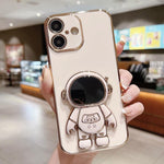 Galvanisierte Astronauten-Halterung Handyhülle, Für iPhone 17e / 16e, Für iPhone 17 Pro Max, Für iPhone 17 Pro, Für iPhone 17, Für iPhone Air, Für iPhone 16 Pro Max, Für iPhone 16 Pro, Für iPhone 16 Plus