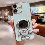 Galvanisierte Astronauten-Halterung Handyhülle, Für iPhone 17e / 16e, Für iPhone 17 Pro Max, Für iPhone 17 Pro, Für iPhone 17, Für iPhone Air, Für iPhone 16 Pro Max, Für iPhone 16 Pro, Für iPhone 16 Plus