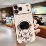 Galvanisierte Astronauten-Halterung Handyhülle, Für iPhone 17e / 16e, Für iPhone 17 Pro Max, Für iPhone 17 Pro, Für iPhone 17, Für iPhone Air, Für iPhone 16 Pro Max, Für iPhone 16 Pro, Für iPhone 16 Plus