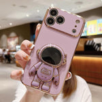Galvanisierte Astronauten-Halterung Handyhülle, Für iPhone 17e / 16e, Für iPhone 17 Pro Max, Für iPhone 17 Pro, Für iPhone 17, Für iPhone Air, Für iPhone 16 Pro Max, Für iPhone 16 Pro, Für iPhone 16 Plus
