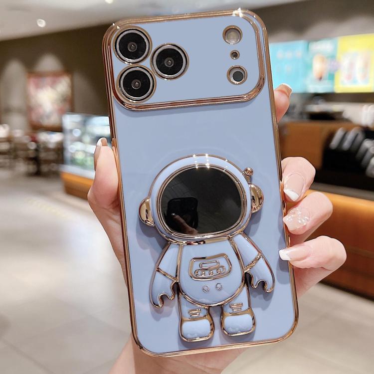 Galvanisierte Astronauten-Halterung Handyhülle, Für iPhone 17e / 16e, Für iPhone 17 Pro Max, Für iPhone 17 Pro, Für iPhone 17, Für iPhone Air, Für iPhone 16 Pro Max, Für iPhone 16 Pro, Für iPhone 16 Plus