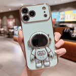 Galvanisierte Astronauten-Halterung Handyhülle, Für iPhone 17e / 16e, Für iPhone 17 Pro Max, Für iPhone 17 Pro, Für iPhone 17, Für iPhone Air, Für iPhone 16 Pro Max, Für iPhone 16 Pro, Für iPhone 16 Plus