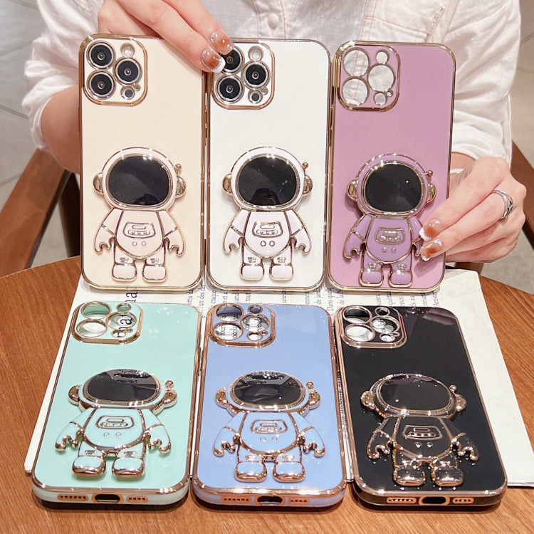 Galvanisierte Astronauten-Halterung Handyhülle, Für iPhone 17e / 16e, Für iPhone 17 Pro Max, Für iPhone 17 Pro, Für iPhone 17, Für iPhone Air, Für iPhone 16 Pro Max, Für iPhone 16 Pro, Für iPhone 16 Plus