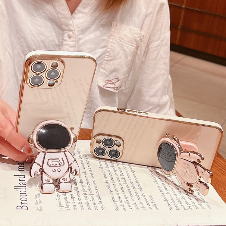Galvanisierte Astronauten-Halterung Handyhülle, Für iPhone 17e / 16e, Für iPhone 17 Pro Max, Für iPhone 17 Pro, Für iPhone 17, Für iPhone Air, Für iPhone 16 Pro Max, Für iPhone 16 Pro, Für iPhone 16 Plus