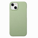 Litchi Oil Edge Leather Back Phone Case, For iPhone 15
