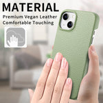 Litchi Oil Edge Leather Back Phone Case, For iPhone 15