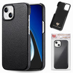 Litchi Oil Edge Leather Back Phone Case, For iPhone 15