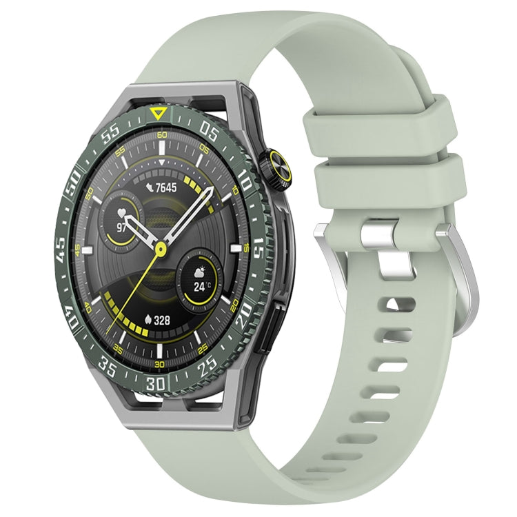 Liquid Glossy Silver Buckle Silicone Watch Band, For Huawei Watch GT3 SE 22mm, For Huawei Watch GT3 Pro 46mm 22mm, For Huawei Watch GT3 Pro 43mm 20mm, For Huawei Watch GT3 46mm 22mm