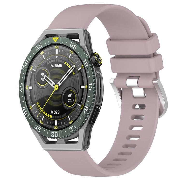 Liquid Glossy Silver Buckle Silicone Watch Band, For Huawei Watch GT3 SE 22mm, For Huawei Watch GT3 Pro 46mm 22mm, For Huawei Watch GT3 Pro 43mm 20mm, For Huawei Watch GT3 46mm 22mm