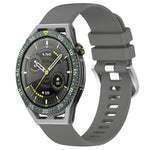 Liquid Glossy Silver Buckle Silicone Watch Band, For Huawei Watch GT3 SE 22mm, For Huawei Watch GT3 Pro 46mm 22mm, For Huawei Watch GT3 Pro 43mm 20mm, For Huawei Watch GT3 46mm 22mm
