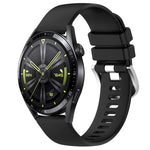 Liquid Glossy Silver Buckle Silicone Watch Band, For Huawei Watch GT3 SE 22mm, For Huawei Watch GT3 Pro 46mm 22mm, For Huawei Watch GT3 Pro 43mm 20mm, For Huawei Watch GT3 46mm 22mm