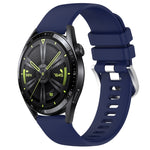 Liquid Glossy Silver Buckle Silicone Watch Band, For Huawei Watch GT3 SE 22mm, For Huawei Watch GT3 Pro 46mm 22mm, For Huawei Watch GT3 Pro 43mm 20mm, For Huawei Watch GT3 46mm 22mm
