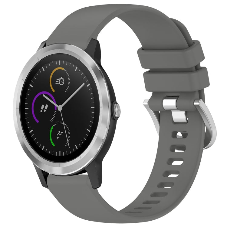 Liquid Glossy Silver Buckle Silicone Watch Band, For Garmin VivoMove Luxe / Garminmove Luxe, For Garmin Forerunner 645 / 645 Music, For Garmin Approach S40, For Garmin Vivomove3 / Garminmove3