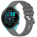 Liquid Glossy Silver Buckle Silicone Watch Band, For Garmin Venu 3S, For Garmin Forerunner 265S, For Garmin Forerunner 255S Music / 255S, For Garmin Venu 2S