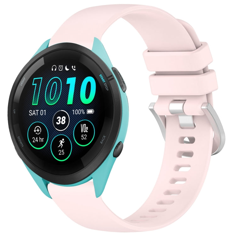 Liquid Glossy Silver Buckle Silicone Watch Band, For Garmin Venu 3S, For Garmin Forerunner 265S, For Garmin Forerunner 255S Music / 255S, For Garmin Venu 2S