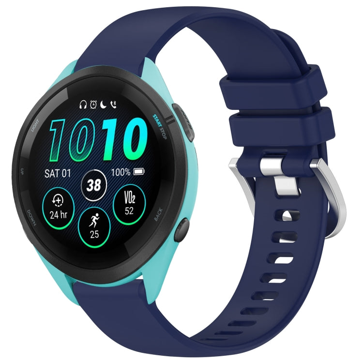 Liquid Glossy Silver Buckle Silicone Watch Band, For Garmin Venu 3S, For Garmin Forerunner 265S, For Garmin Forerunner 255S Music / 255S, For Garmin Venu 2S
