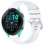 Liquid Glossy Silver Buckle Silicone Watch Band, For Garmin Venu 3S, For Garmin Forerunner 265S, For Garmin Forerunner 255S Music / 255S, For Garmin Venu 2S