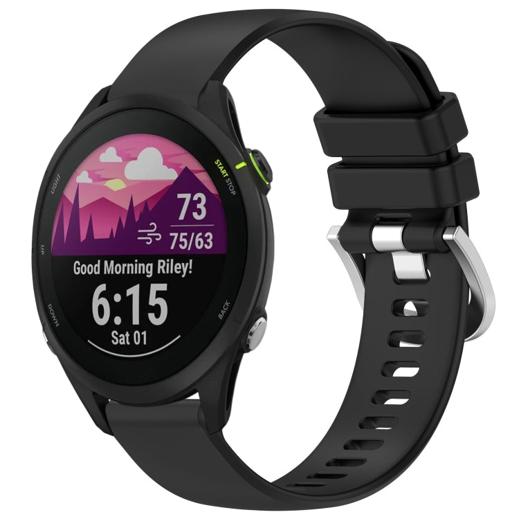 Liquid Glossy Silver Buckle Silicone Watch Band, For Garmin Venu 3S, For Garmin Forerunner 265S, For Garmin Forerunner 255S Music / 255S, For Garmin Venu 2S