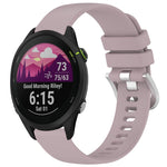 Liquid Glossy Silver Buckle Silicone Watch Band, For Garmin Venu 3S, For Garmin Forerunner 265S, For Garmin Forerunner 255S Music / 255S, For Garmin Venu 2S