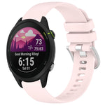 Liquid Glossy Silver Buckle Silicone Watch Band, For Garmin Venu 3S, For Garmin Forerunner 265S, For Garmin Forerunner 255S Music / 255S, For Garmin Venu 2S