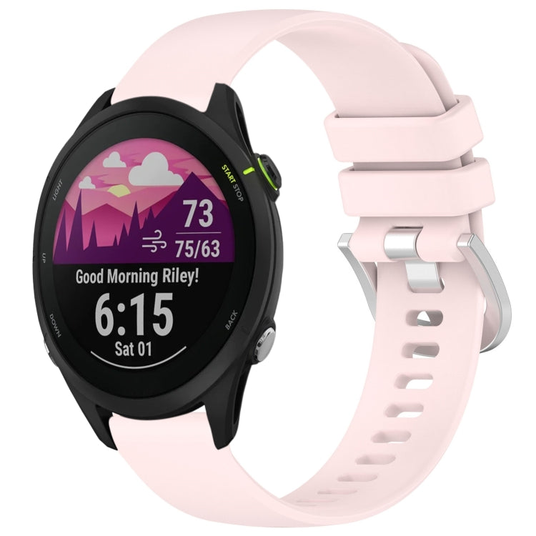 Liquid Glossy Silver Buckle Silicone Watch Band, For Garmin Venu 3S, For Garmin Forerunner 265S, For Garmin Forerunner 255S Music / 255S, For Garmin Venu 2S