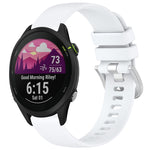 Liquid Glossy Silver Buckle Silicone Watch Band, For Garmin Venu 3S, For Garmin Forerunner 265S, For Garmin Forerunner 255S Music / 255S, For Garmin Venu 2S