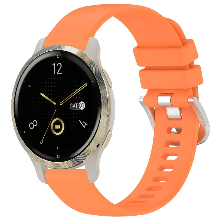 Liquid Glossy Silver Buckle Silicone Watch Band, For Garmin Venu 3S, For Garmin Forerunner 265S, For Garmin Forerunner 255S Music / 255S, For Garmin Venu 2S