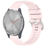 Liquid Glossy Silver Buckle Silicone Watch Band, For Garmin Vivoactive 4S, For Garmin Vivomove 3S