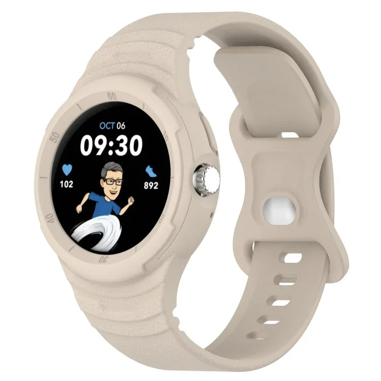 Integriertes Silikonarmband in Lederoptik für Google Pixel Watch 2